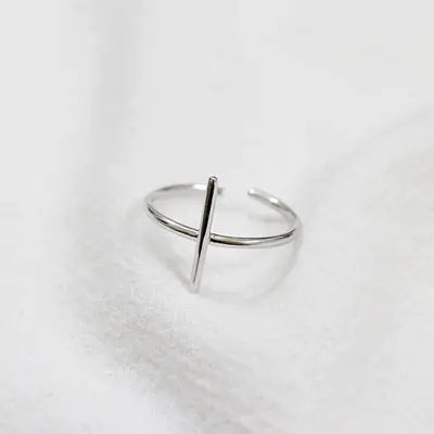 Minimalist Fashion Ring, Cross Cylinder Geometric Ring, Dainty Ring, Korean Fashion