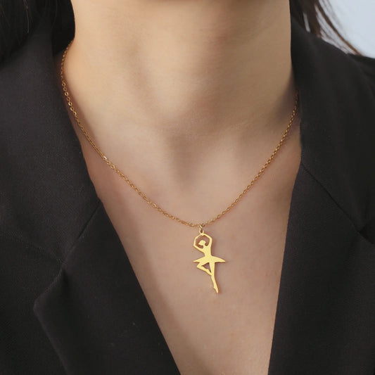 Elegant Ballet Dancer Pendant Necklaces for Women, Teen Girls