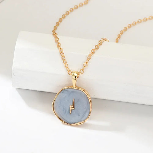 Celestial Enamel Pendant Necklace, Colourful Moon Star Heart Lightning Bolt Pendant Necklace For Women, Teen Girls